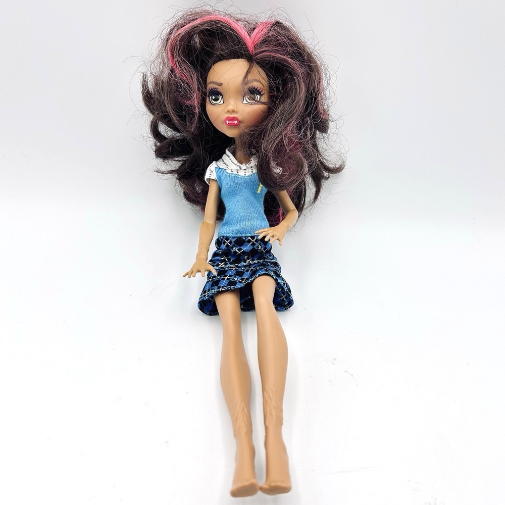 Monster High Clawdeen Wolf Doll Mattel 2016 First Day of School Blue Argyle G2